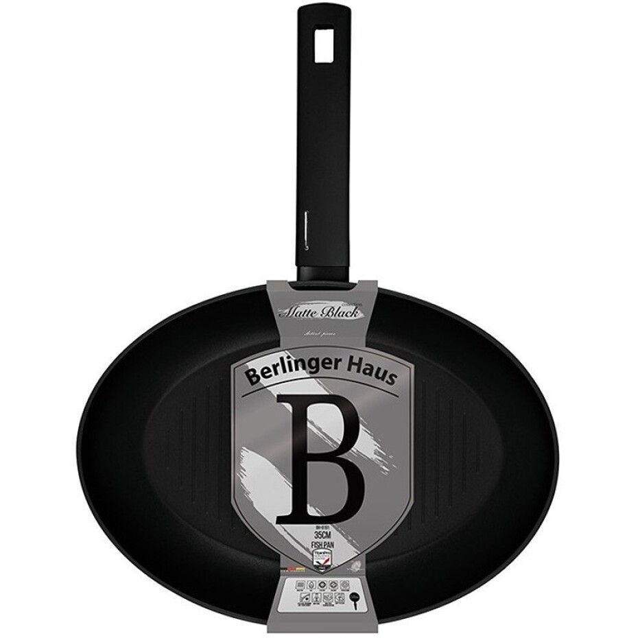BERLINGERHAUS Pánev na ryby s titanovým povrchem 35x25 cm Matte Black Collection BH-8191 - main (0)