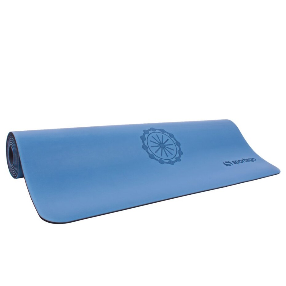 Gumová jóga podložka Sportago Indira 183x66 cm - tmavě modrá - 3 mm - main (2)