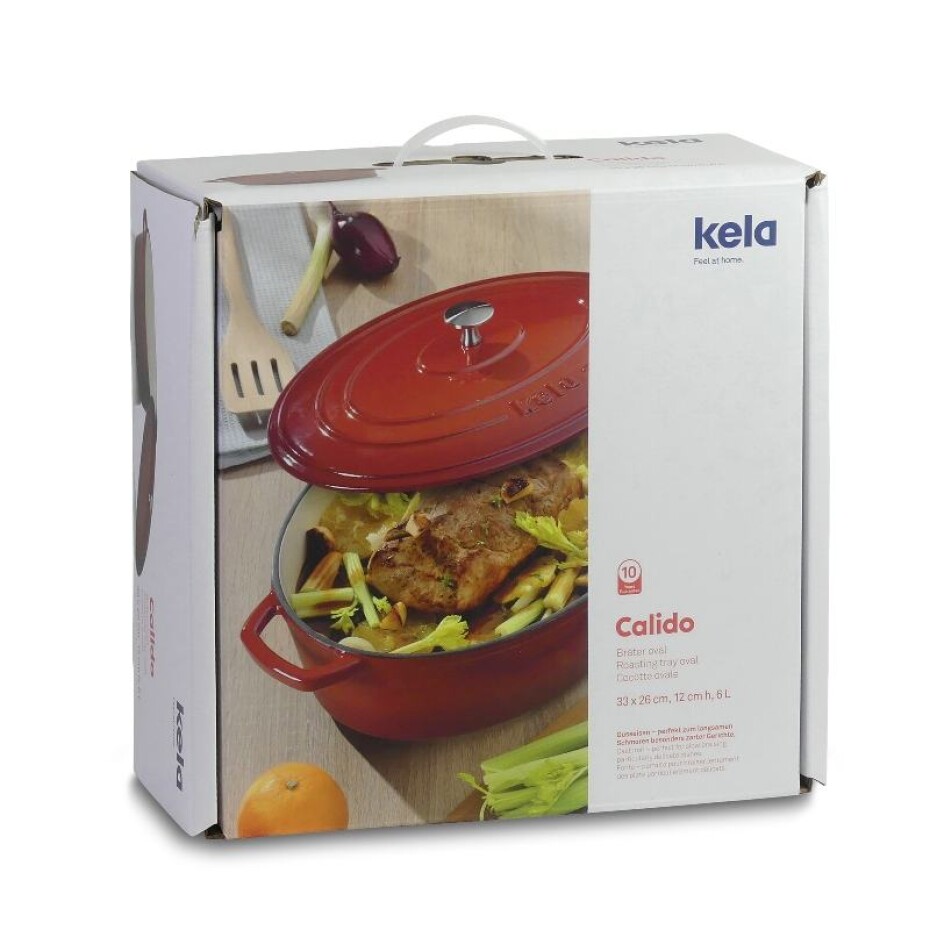 KELA Pekáč litinový s poklicí CALIDO 24 cm červená KL-11941 - main (8)