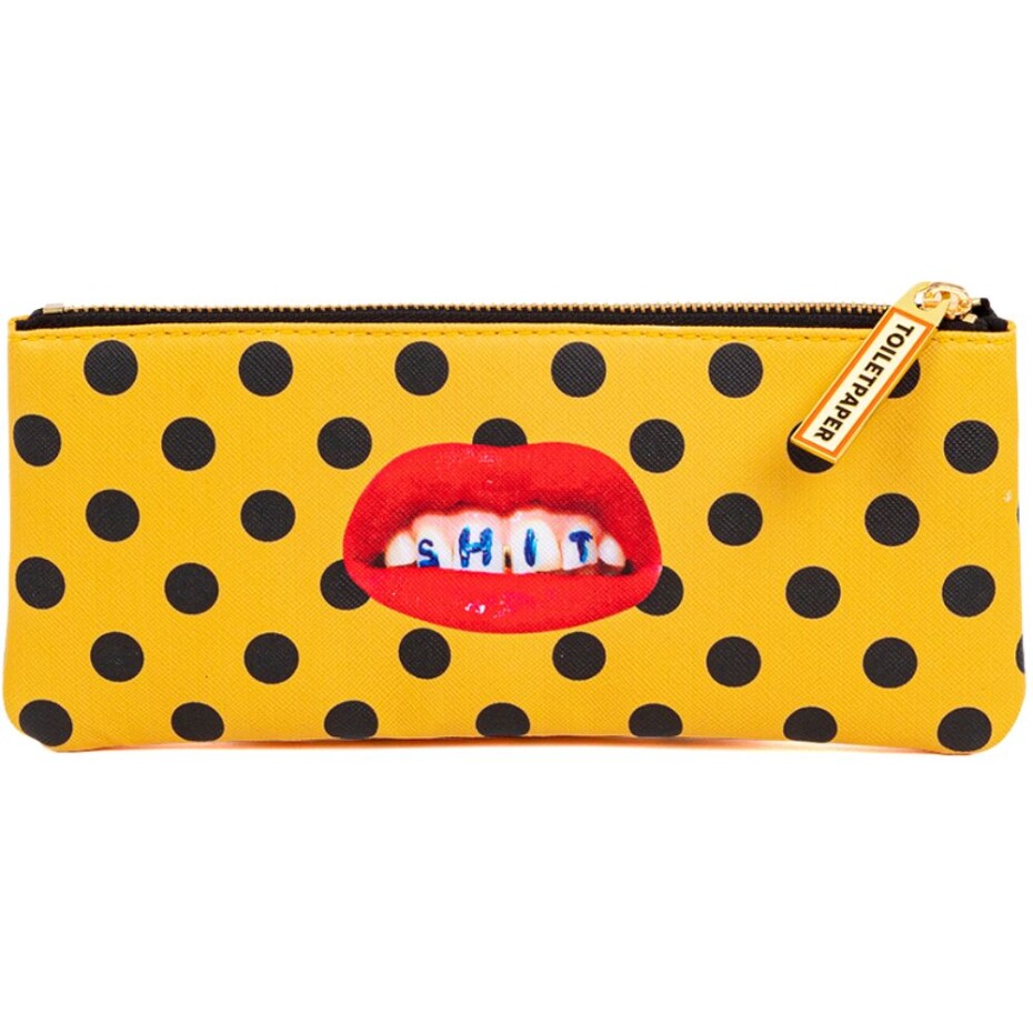 Kosmetická taštička TOILETPAPER SHIT 21 x 9 cm, oranžová, Seletti - main (1)