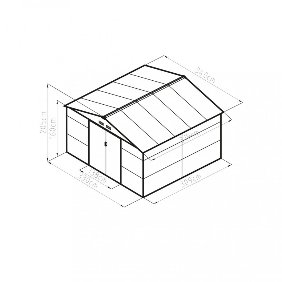 G21 Zahradní domek G21 GAH 1085 - 340 x 319 cm, šedý G21-63900571 - main (2)
