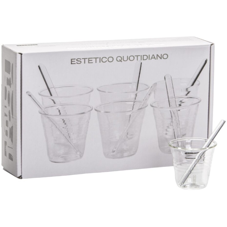 Sklenice na espresso ESTETICO QUOTIDIANO, sada 6 ks, s míchátky, Seletti - main (4)