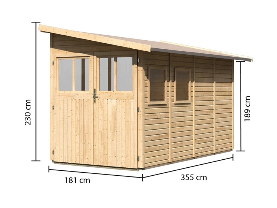 Dřevěný domek KARIBU WANDLITZ 4 (55257) natur LG2730 - main (1)