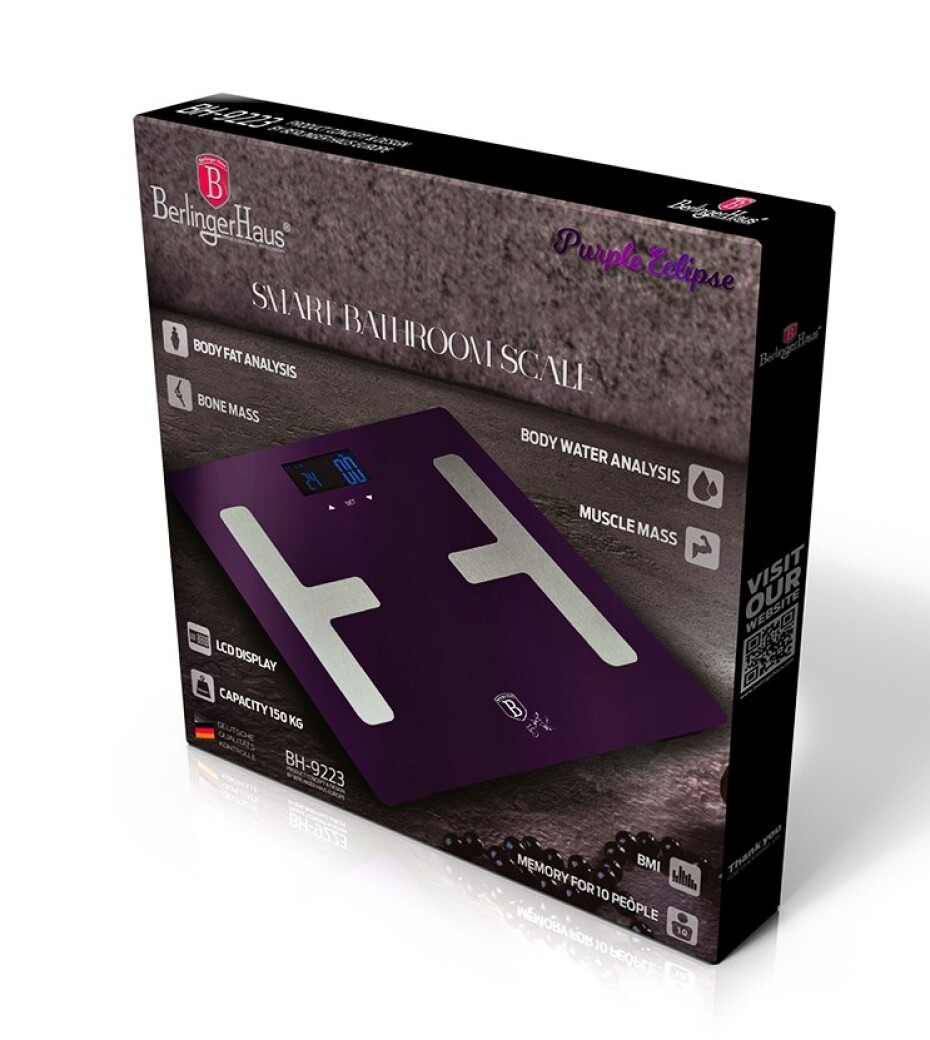 BERLINGERHAUS Osobní váha Smart s tělesnou analýzou 150 kg Purple Metallic Line BH-9223 - main (1)