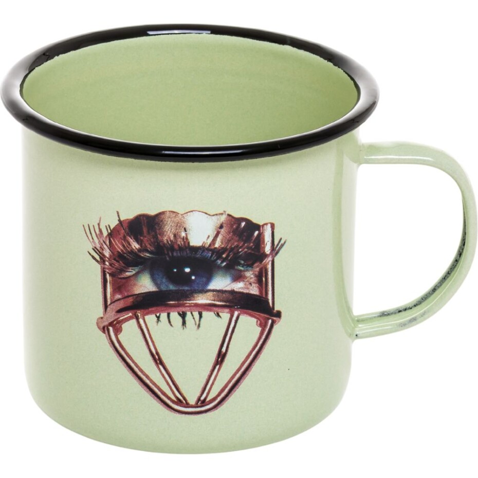 Hrnek smaltovaný TOILETPAPER EYE 10 cm, zelená, Seletti - main (0)