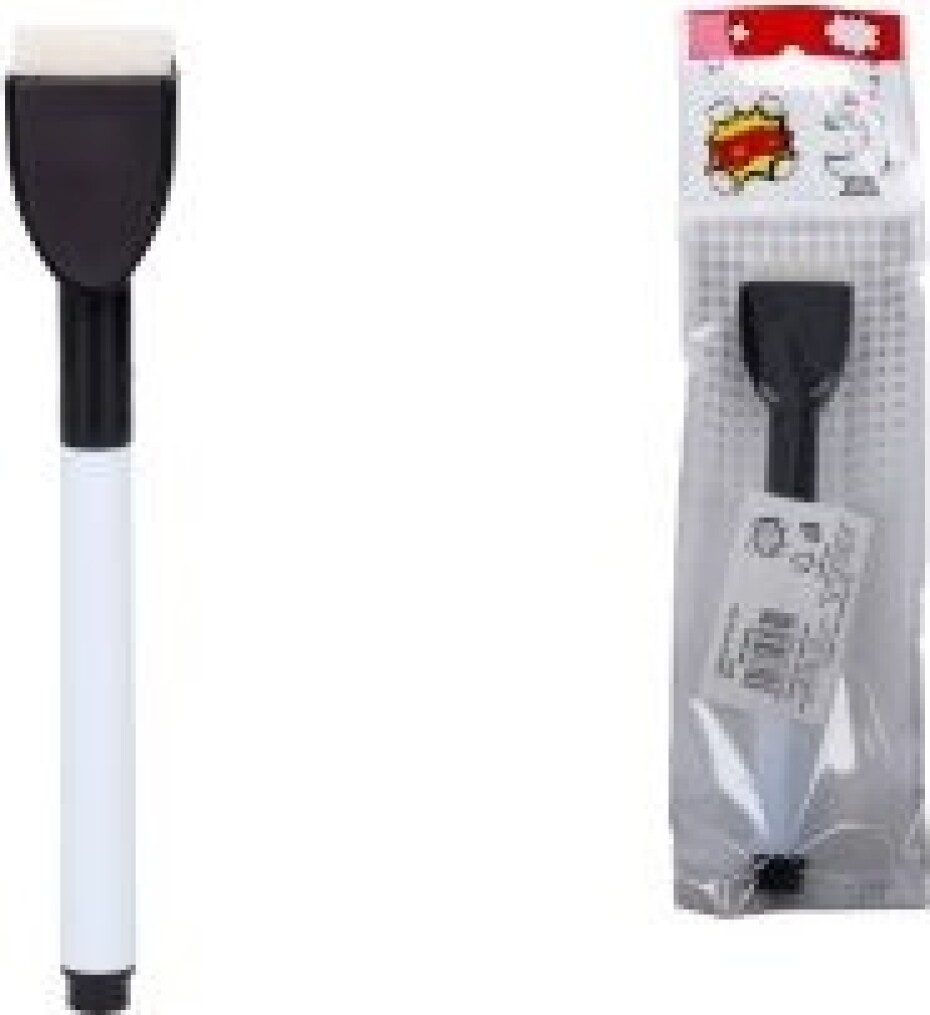 Popisovač na bílé tabule s mini stěrkou - černý - main (0)