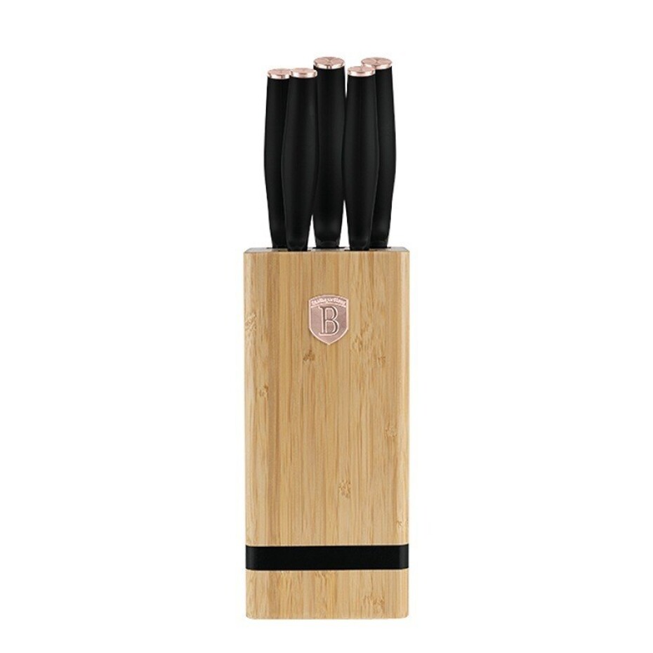 BERLINGERHAUS Sada nožů se stojanem BAMBOO 6 ks Black Rose Collection BH-2970 - main (3)