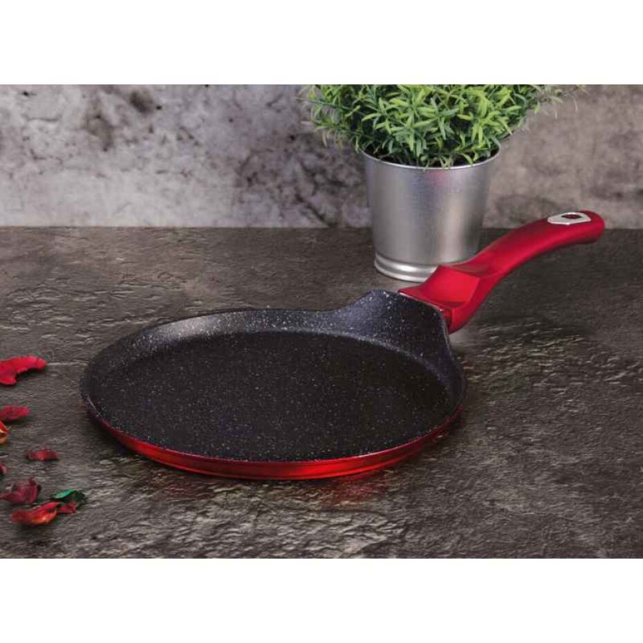 BERLINGERHAUS Pánev na palačinky s mramorovým povrchem 25 cm Burgundy Metallic Line BH-1272 - main (4)