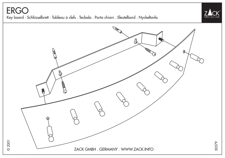 Tabule na klíče ERGO broušená nerezová ZACK - main (1)