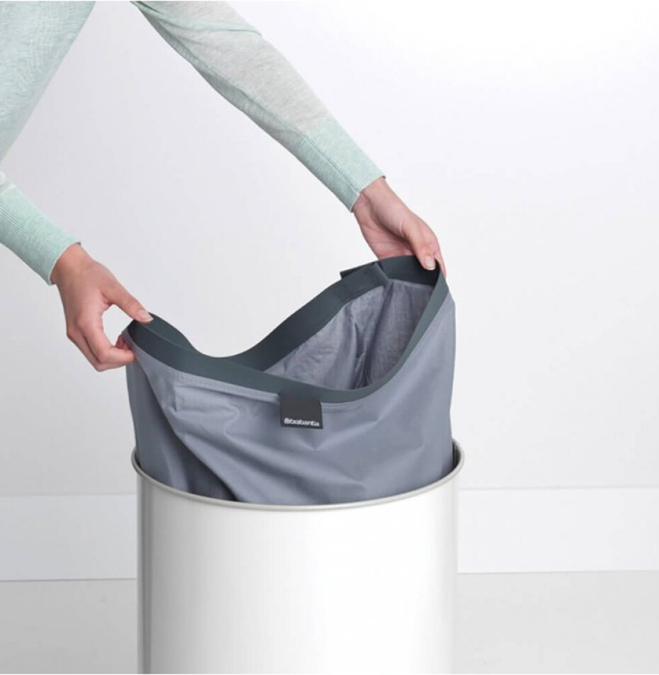 Koš na prádlo 60 l, s korkovým víkem, bílá, Brabantia - main (3)