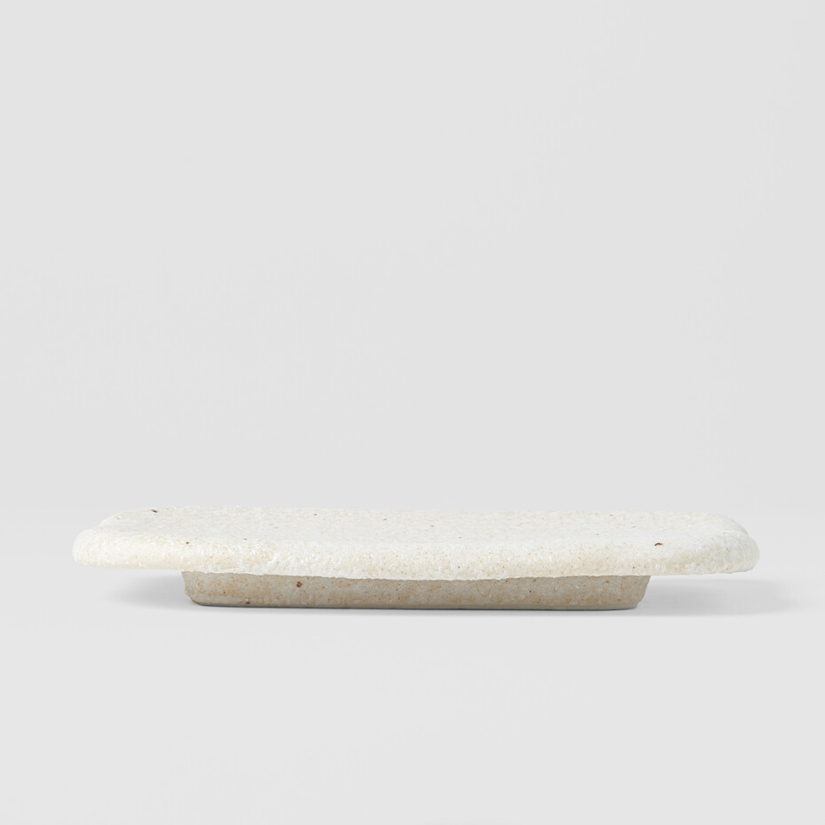 Talíř na sushi a sashimi SHELL WHITE SLAB 16 x 11 cm, MIJ - main (1)