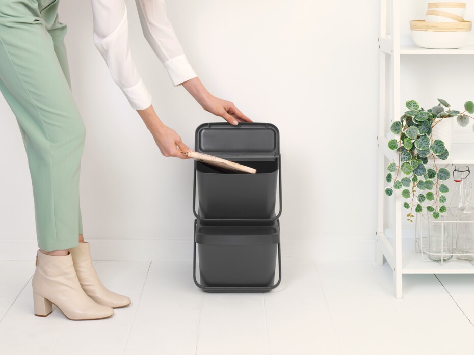 Odpadkový koš SORT & GO 20 l, stohovatelný, šedá, Brabantia - main (4)