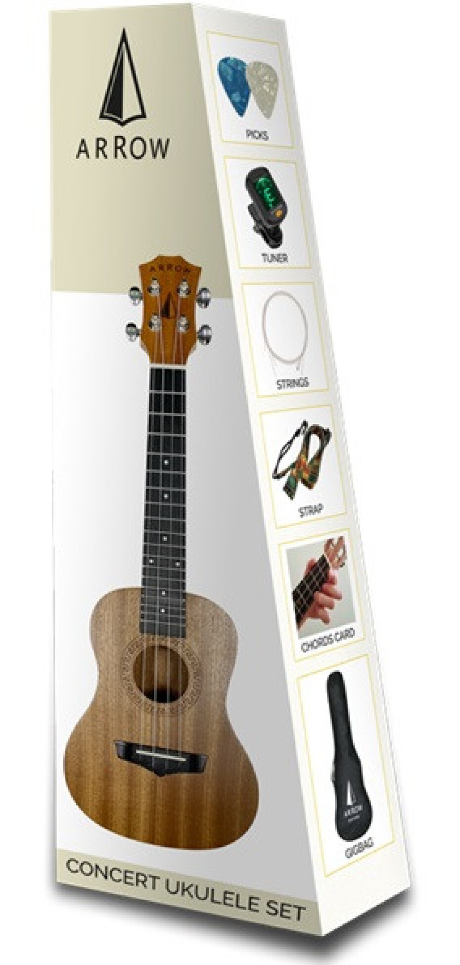 Arrow MH10 Sapele Concert Ukulele - Natural SET - main (0)