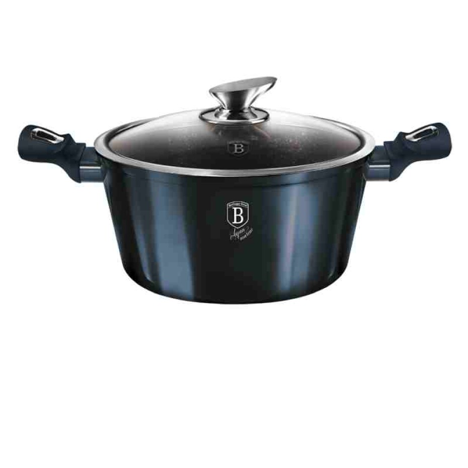 BERLINGERHAUS Kastrol s mramorovým povrchem a poklic 30 cm Metallic Line Aquamarine Edition BH-7148 - main (0)