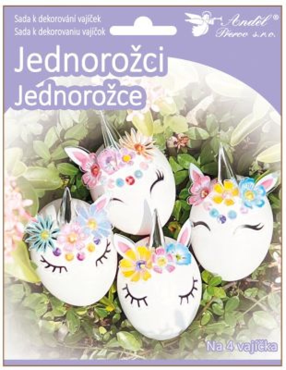Anděl Sada k dekorování 4 ks vajíček - jednorožci - main (0)
