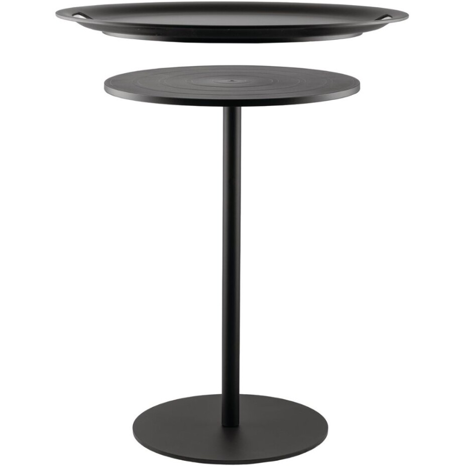 Odkládací stolek OP-LA 52 cm, s odnímatelným podnosem, černá, Alessi - main (2)