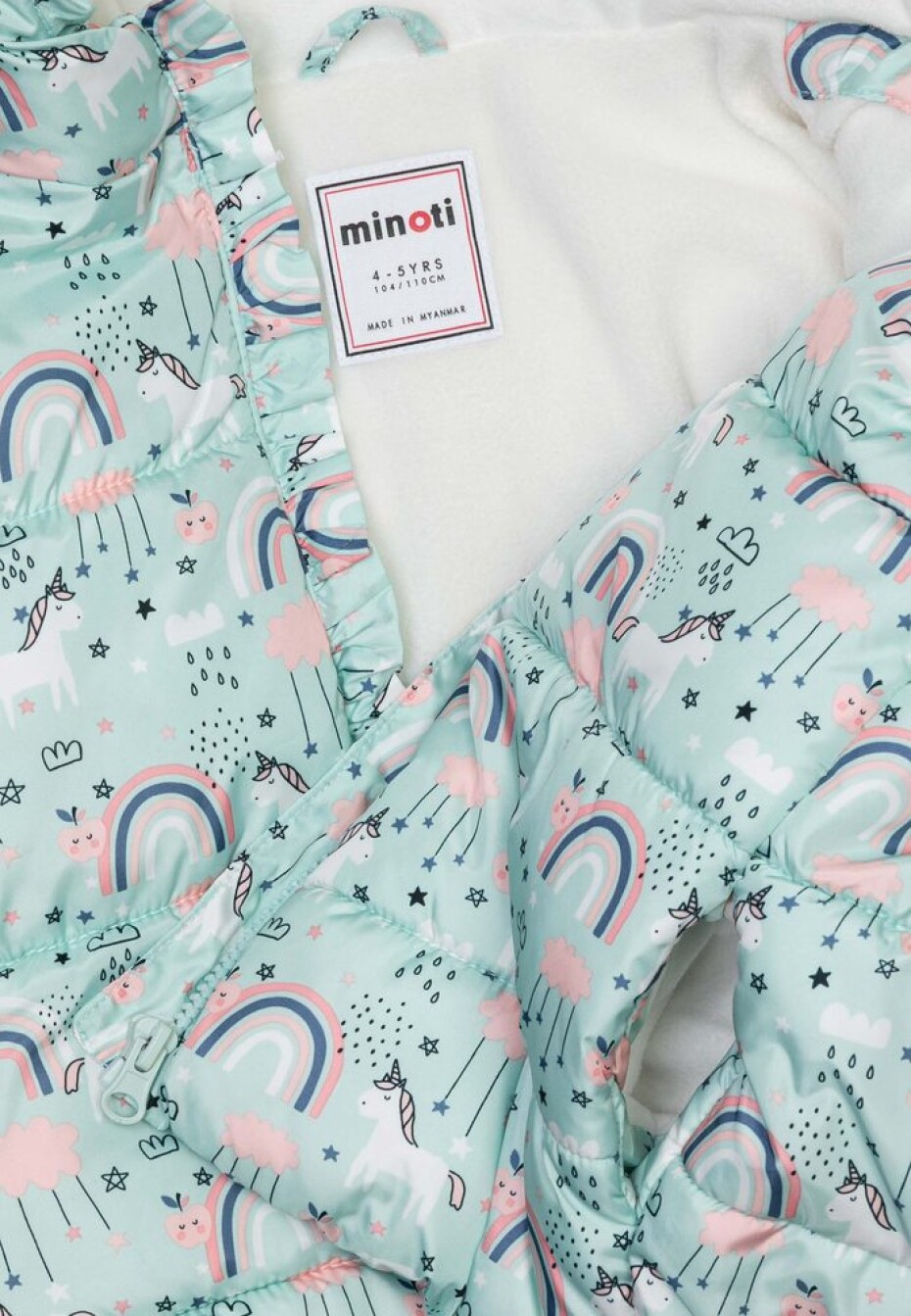 Vesta dívčí nylonová Puffa podšitá microfleecem, Minoti, 12GILET 18, modrá - 92/98 | 2/3let - main (2)