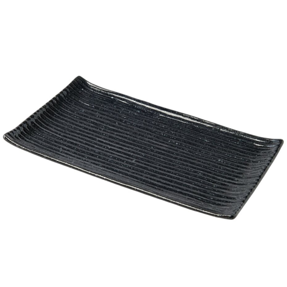 Servírovací talíř CONTOUR 24 x 15 cm, černá, keramika, MIJ - main (0)