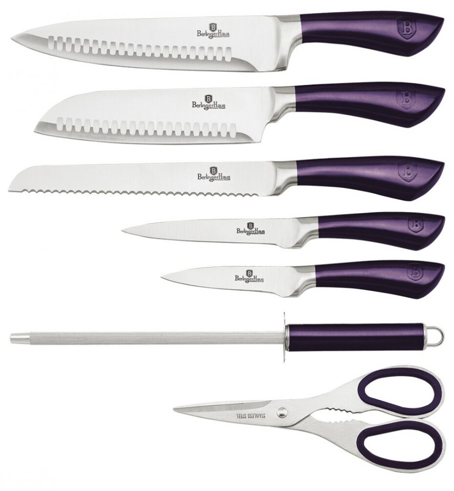 BERLINGERHAUS Sada nožů ve stojanu nerez 8 ks Purple Metallic Line BH-2670 - main (1)