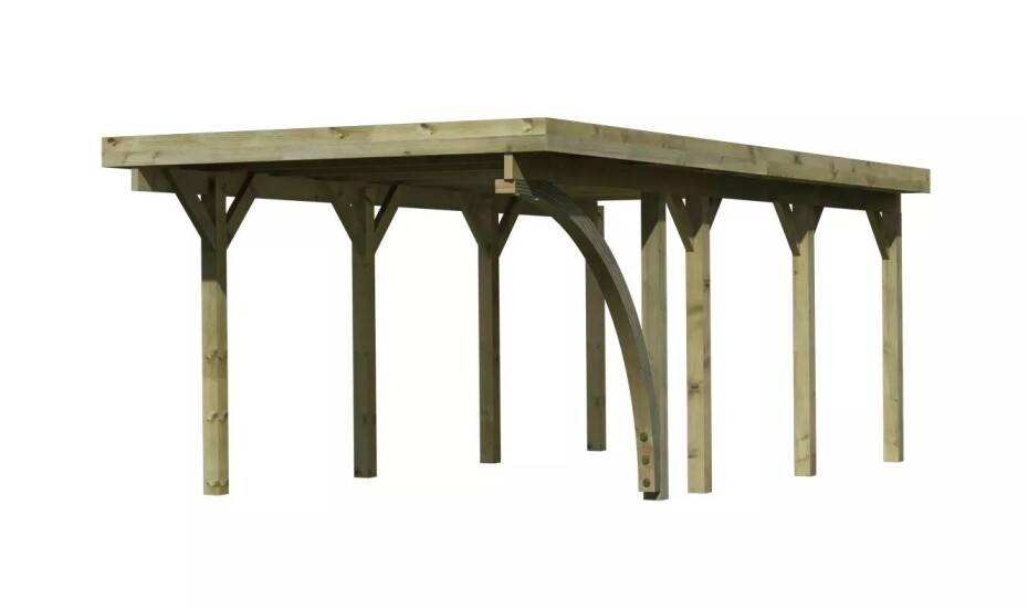 Carport KARIBU CLASSIC 2B 61968 ocelové střešní plechy LG3355 - main (1)