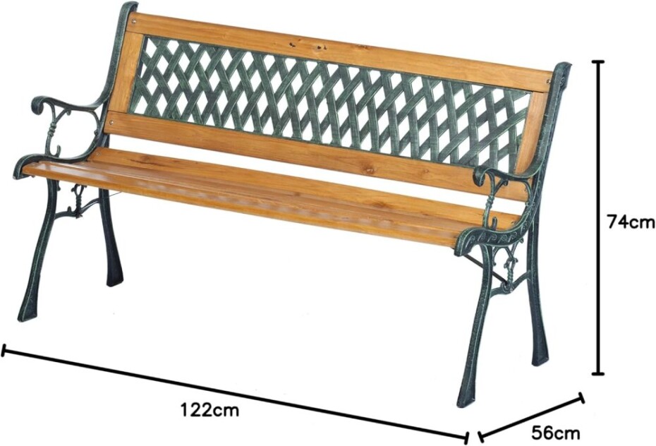 LIFETIME GARDEN Zahradní lavice litina/dřevo ED-239925 - main (1)