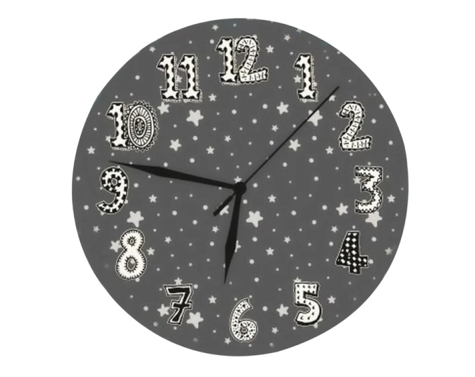 SEGNALE Hodiny nástěnné dětský motiv 33 cm šedá KO-Y36400640seda - main (0)