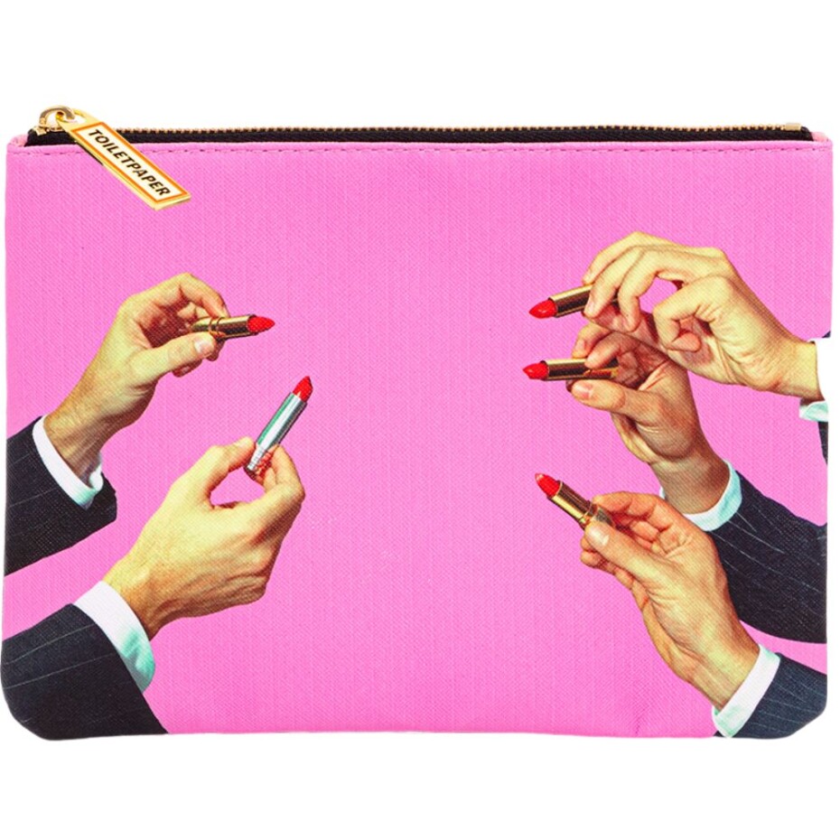 Kosmetická taštička TOILETPAPER LIPSTICKS 21 x 15,5 cm, růžová, Seletti - main (0)