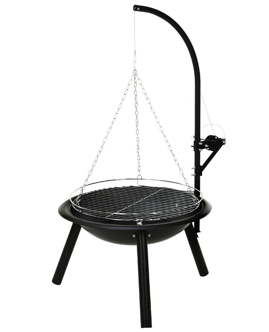 PROGARDEN Gril na dřevěné uhlí závěsný trojnožka 55 x 100 cm KO-C83000290 - main (0)