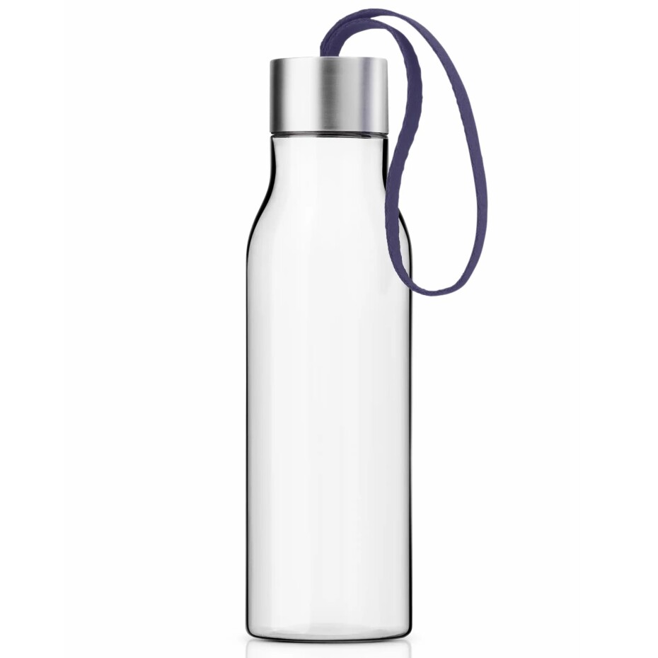 Láhev na vodu 500 ml, fialový řemínek, čirá, Eva Solo - main (0)