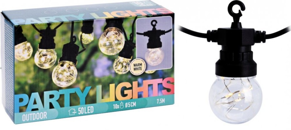 PROGARDEN Světelný řetěz LED PARTY 10 žárovek 50LED KO-AXC100000 - main (1)
