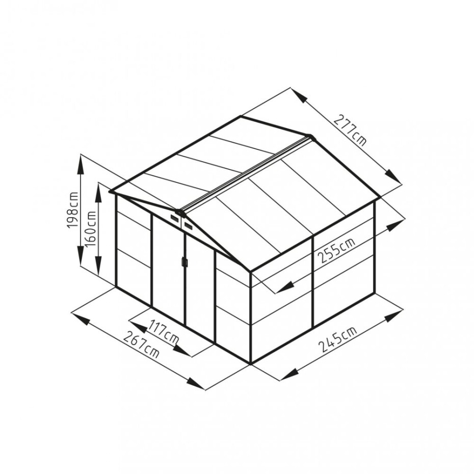 G21 Zahradní domek G21 GAH 706 - 277 x 255 cm, šedý G21-63900551 - main (2)