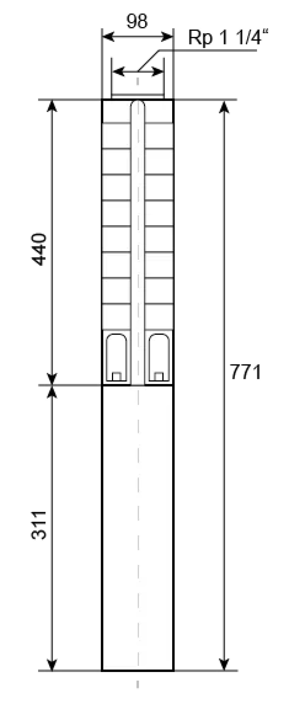 Ponorné čerpadlo EVAK V4S-2M13, 230V, 0,55kW, 2m kabelu - main (2)