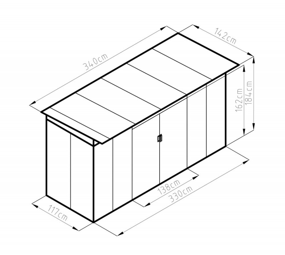G21 Zahradní domek G21 GRAH 483 - 340 x 142 cm, hnědý G21-6390092 - main (4)