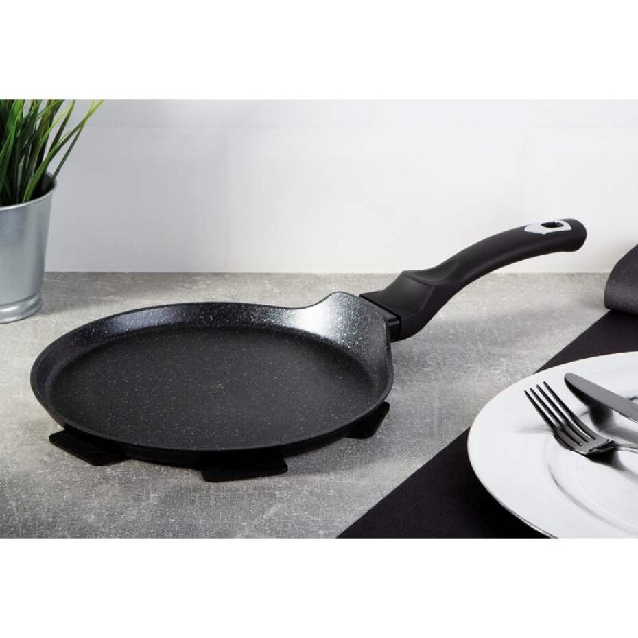 BERLINGERHAUS Pánev na palačinky s mramorovým povrchem 28 cm Black Silver Collection BH-7137 - main (2)