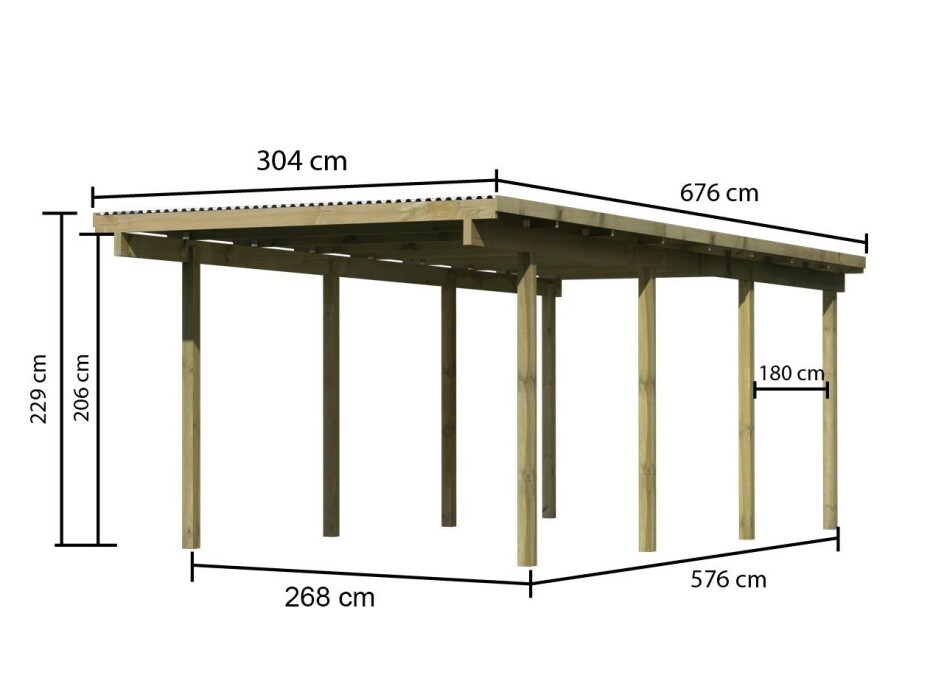 Carport KARIBU ECO 2A 62029 LG1878 - main (2)
