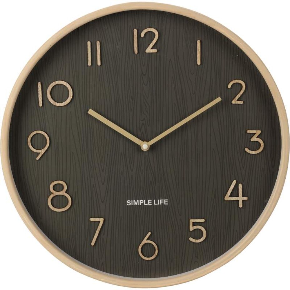 SEGNALE Hodiny nástěnné 38 cm dekor tmavé dřevo KO-HZ1601310 - main (0)