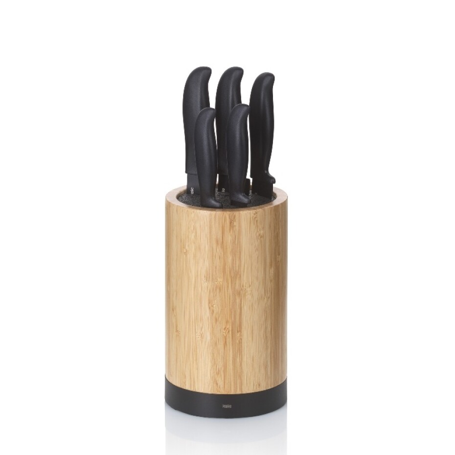 KELA Sada nožů ve stojanu Acida bambus černý 24,5cm 13,0cm KL-11283 - main (0)
