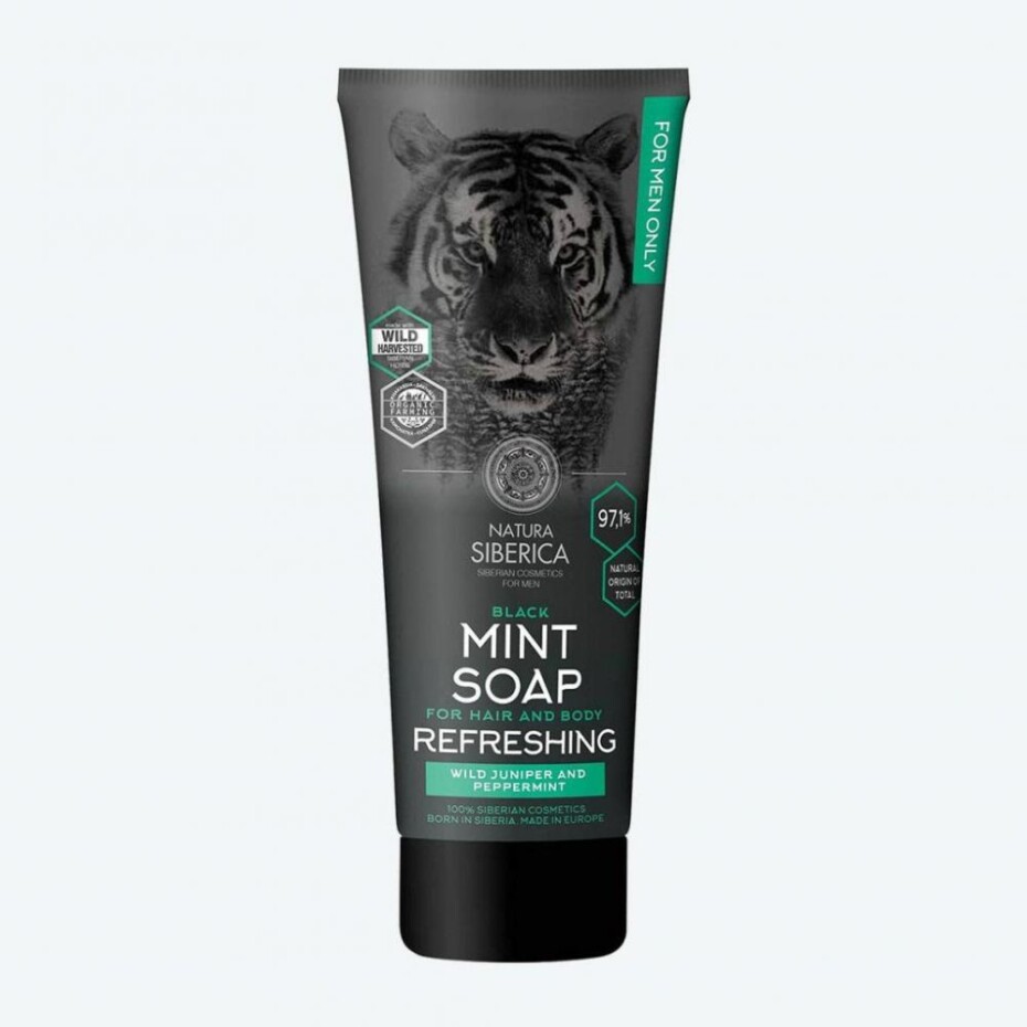 Natura Siberica Černé mátové mýdlo na vlasy a tělo 200 ml - main (0)