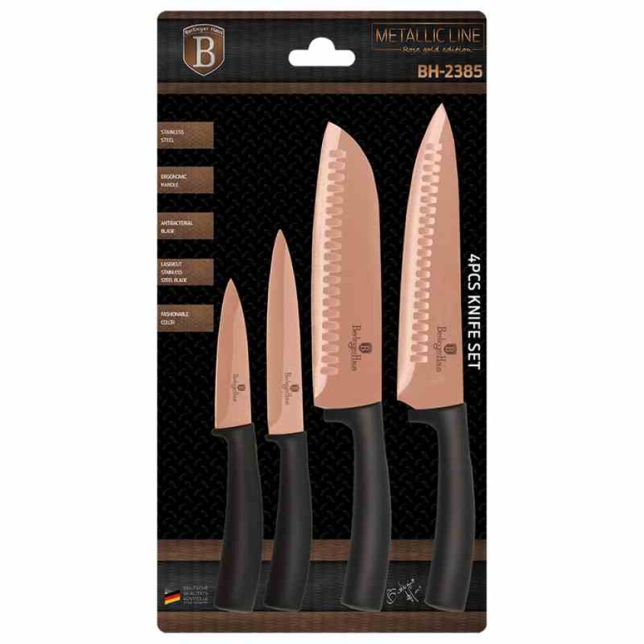 BERLINGERHAUS Sada nožů s nepřilnavým povrchem 4 ks Rosegold Metallic Line BH-2385 - main (6)