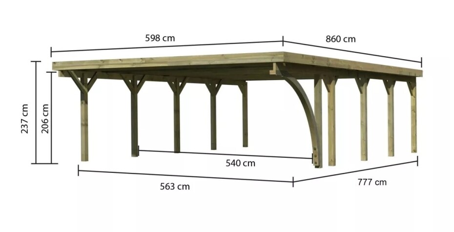 Carport KARIBU CLASSIC 3B 61964 LG3314 - main (2)