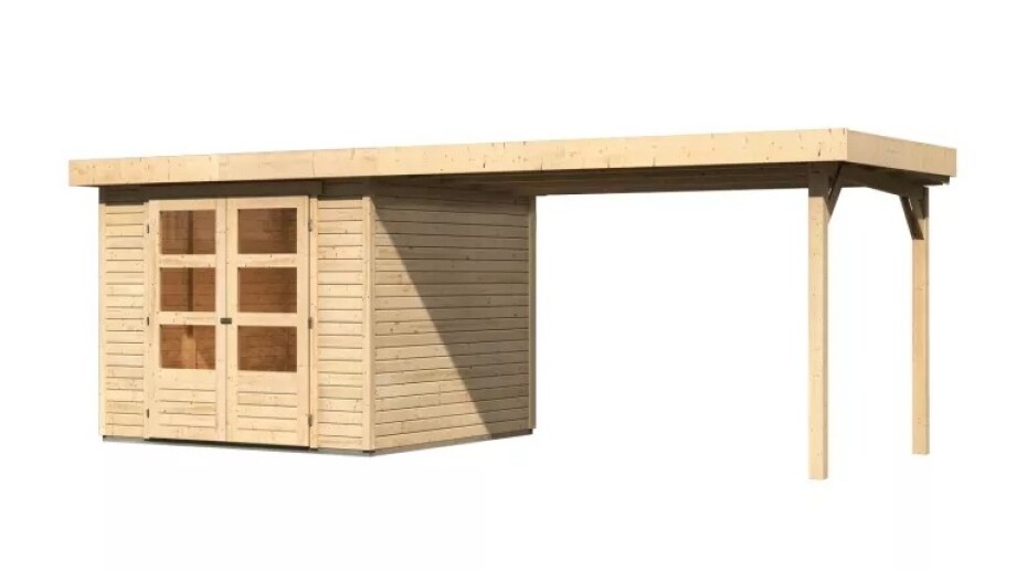 Dřevěný domek KARIBU ASKOLA 3,5 + přístavek 280 cm (77720) natur LG3189 - main (0)