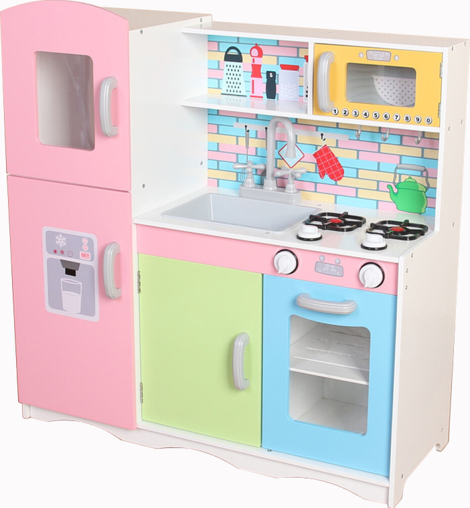 Eco Toys Dřevěná kuchyňka XXL s příslušenstvím 86 x 81 x 30 cm barevná - main (0)