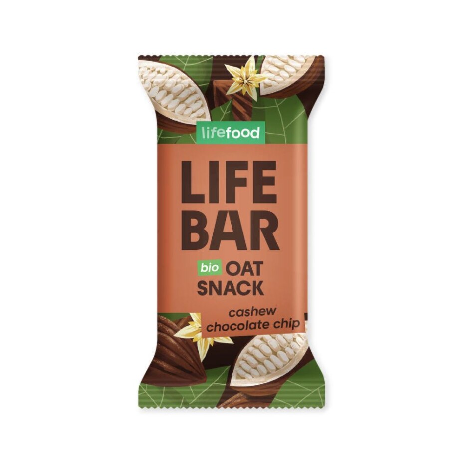 Tyčinka Lifebar Oat snack s kešu a kousky čokolády BIO LIFEFOOD 40g - main (0)