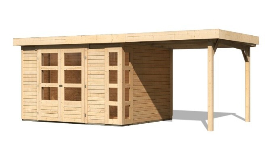 Dřevěný domek KARIBU KERKO 5 + přístavek 240 cm (9193) natur LG2983 - main (0)