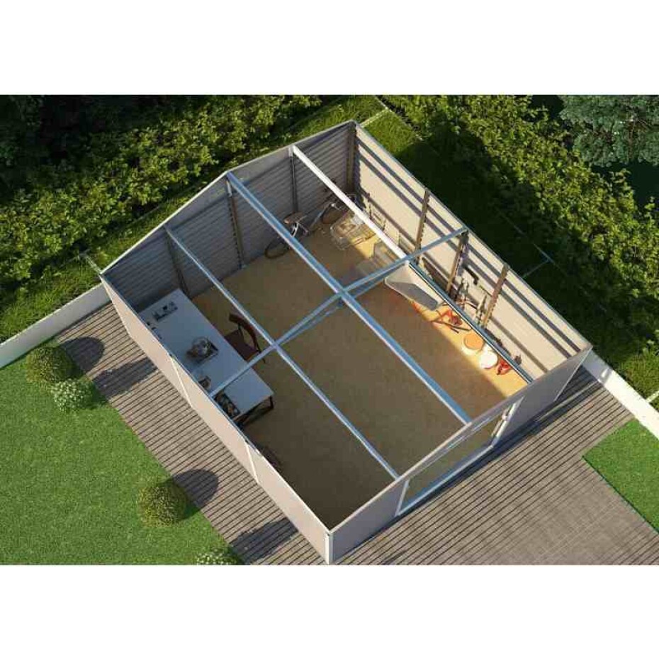 G21 Zahradní domek G21 GAH 1300 - 340 x 383 cm, šedý G21-63900581 - main (5)