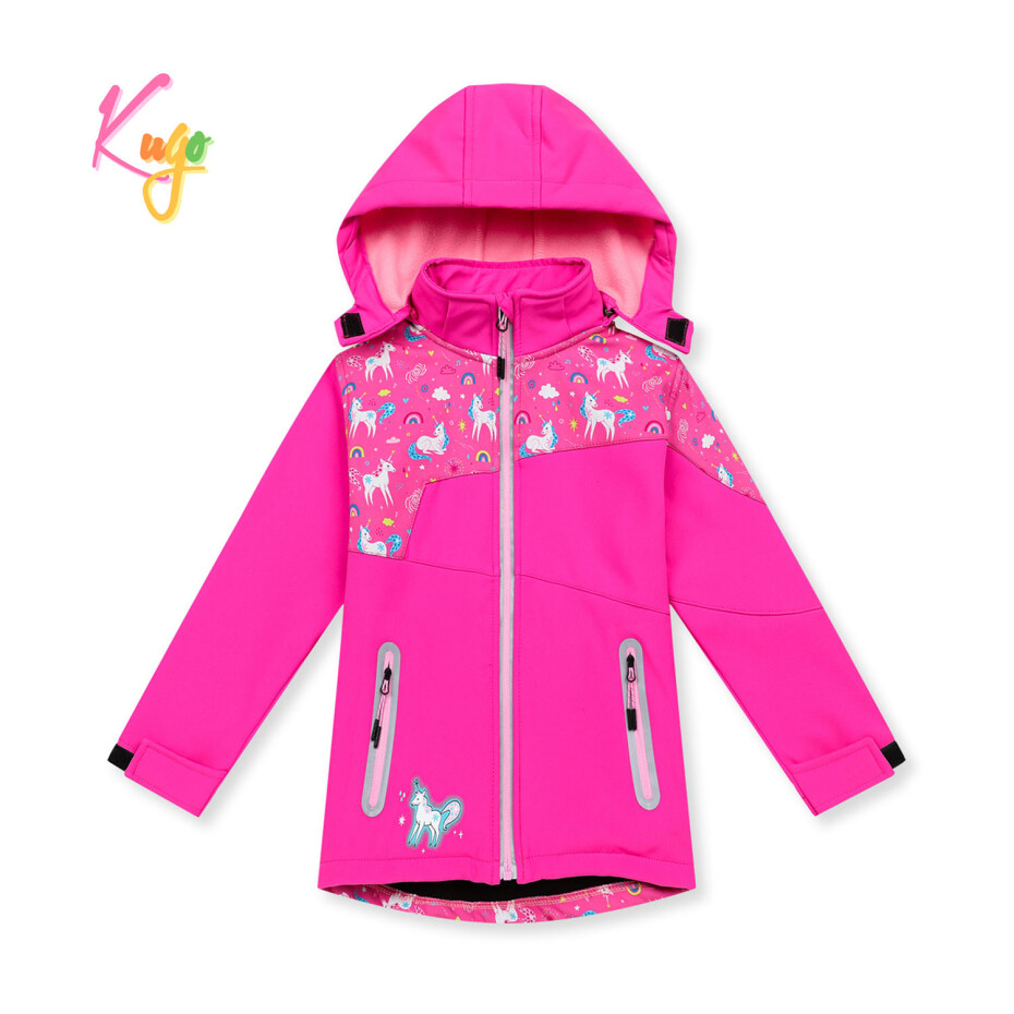 Dívčí softshellová bunda, zateplená - KUGO HK5601, růžová Barva: Růžová, Velikost: 98 - main (0)