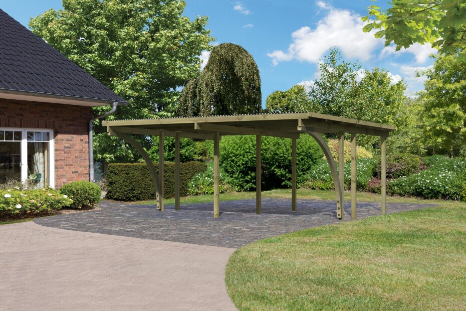 Dvojitý carport KARIBU ECO 1A 62039 LG3142 - main (0)