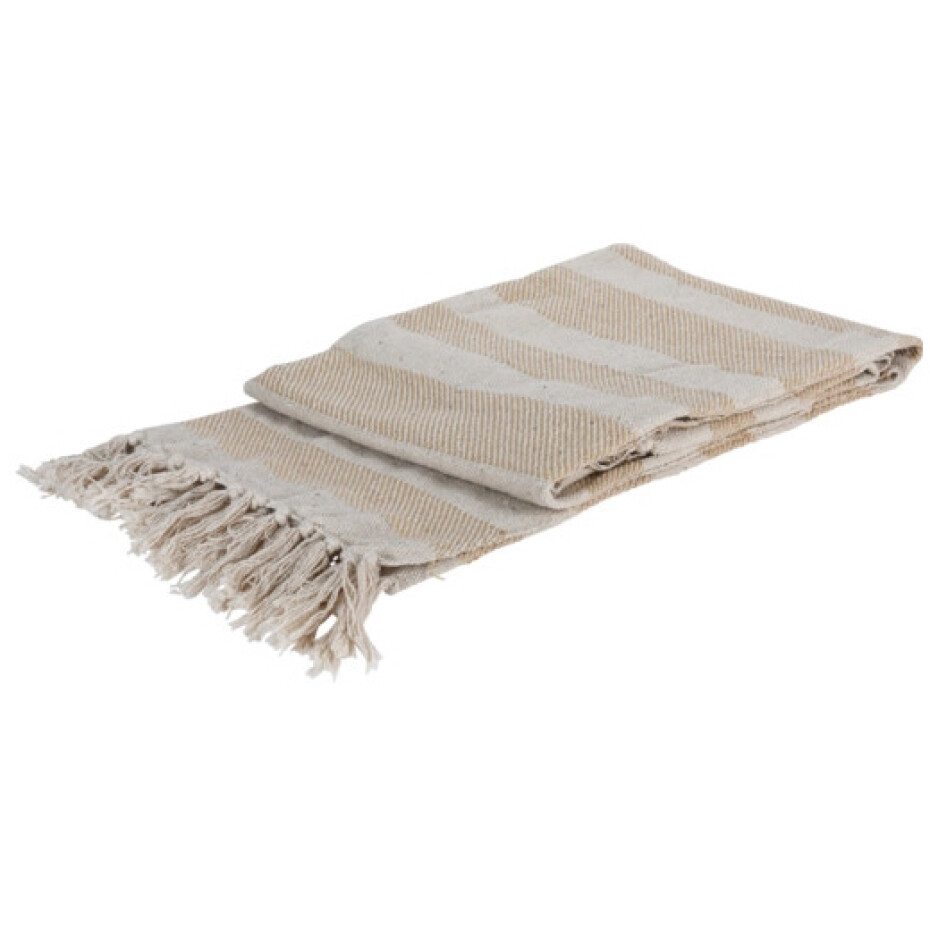 HOMESTYLING Deka se střapci bavlna 130 x 170 cm béžová KO-A35821740bezo - main (1)