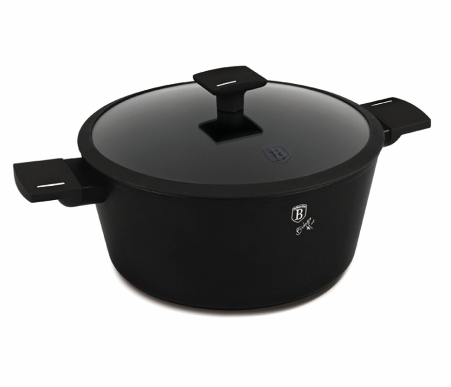 BERLINGERHAUS Kastrol s titanovým povrchem a poklicí 30 cm Matte Black Collection BH-8190 - main (0)