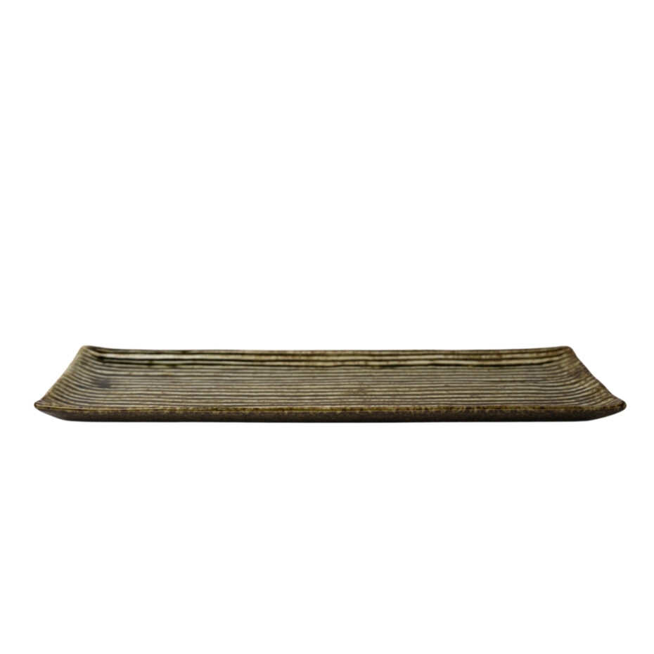 Servírovací talíř CONTOUR 33 x 10,5 cm, zelená, keramika, MIJ - main (1)